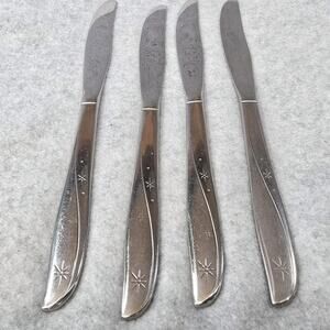 Oneida Community Twin Star Dinner Knives Lot Of 4 Atomic Stainless Betty Crocker